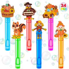 Winrayk fall mini bubble wands with 6 toppers for colorful party favors.