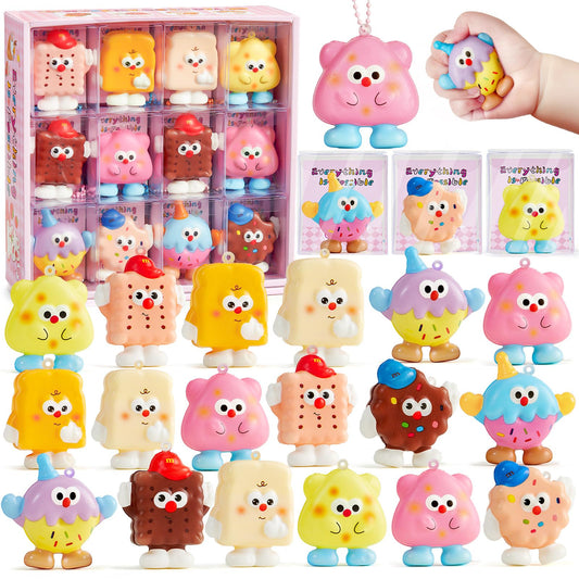 Winrayk ice cream party favors 24-pack, colorful squishies for gifting and play
