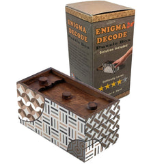Winshare Enigma Decode Puzzle Box front view with hidden compartments.
