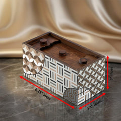Winshare Enigma Decode Puzzle Box open compartments reveal space for cash.