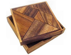 Winshare Tangram puzzle displayed on a table, suitable for solo play.