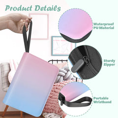 Winsing card binder open spread reveals pockets for quick access