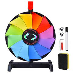 WinSpin 12-inch prize wheel on tabletop base for family games and classroom activities.