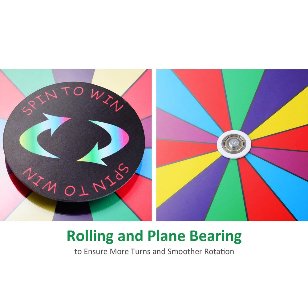 WinSpin 12in prize wheel tabletop, anti-slip base for stable spins