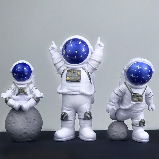 WINUSD astronaut figurine blue desktop ornament enhances your desk space with playful space vibes