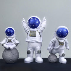 WINUSD astronaut figurine blue desktop ornament enhances your desk space with playful space vibes
