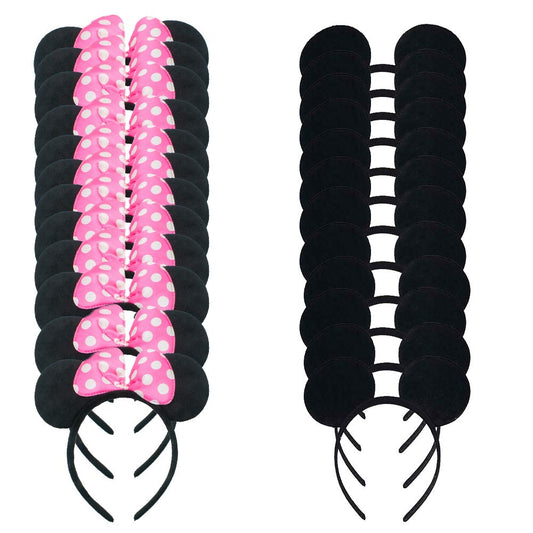 Winvin mouse ear headband with black polka dots for playful party vibes
