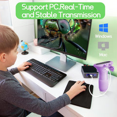 WINWEND Kids Microscope supports photo and video capture during experiments.