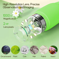 WINWEND eight LED illumination provides bright, adjustable lighting for clear images.