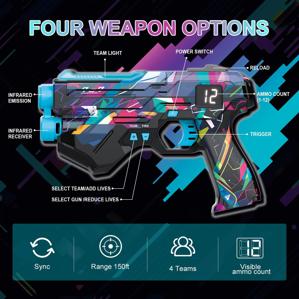 Winyea Tag life indicators on gun and vest keep players informed.