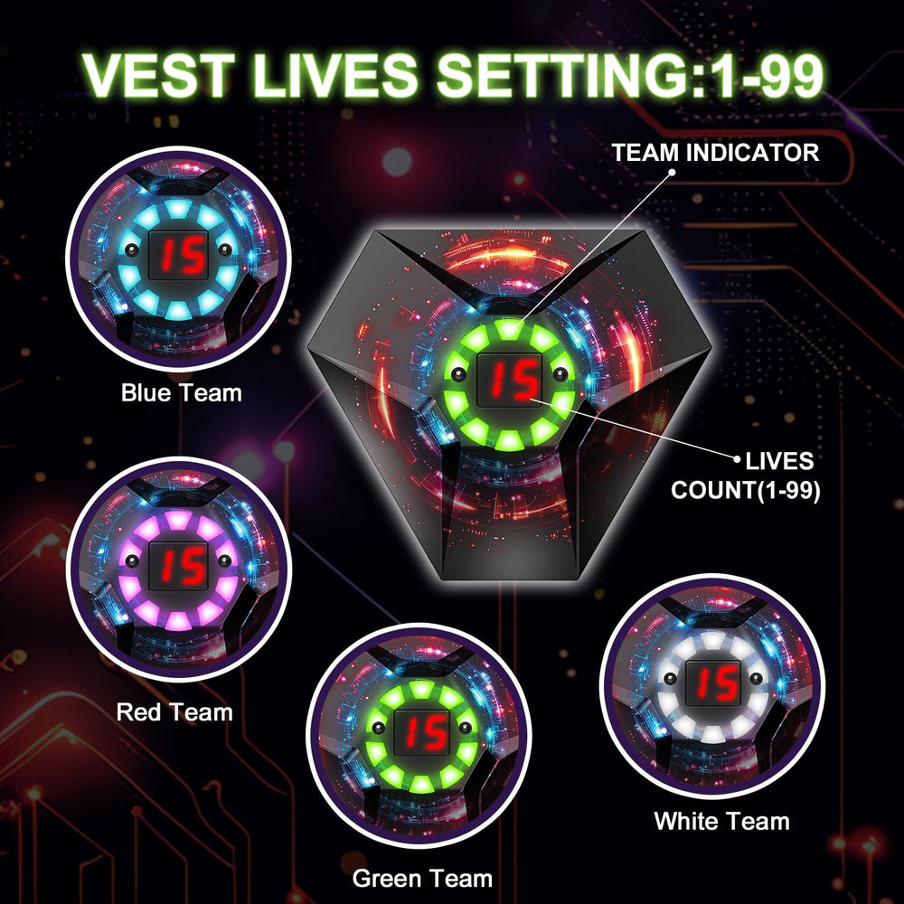 Winyea Tag vest with LED lights visible for night games