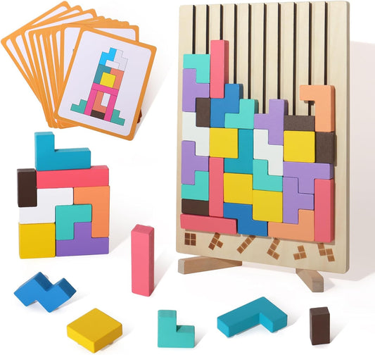 WISBOOK Russian Blocks front view shows colorful, engaging play for toddlers.