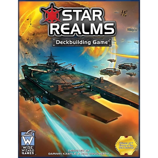 Wise Wizard Games Star Realms boxed set card design showcases engaging artwork for strategic play.