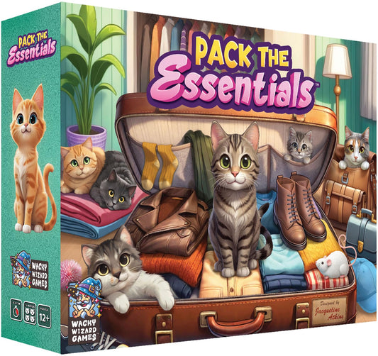Wise Wizard Games Wacky Wizard Pack Essentials board game cover for quick family game nights.
