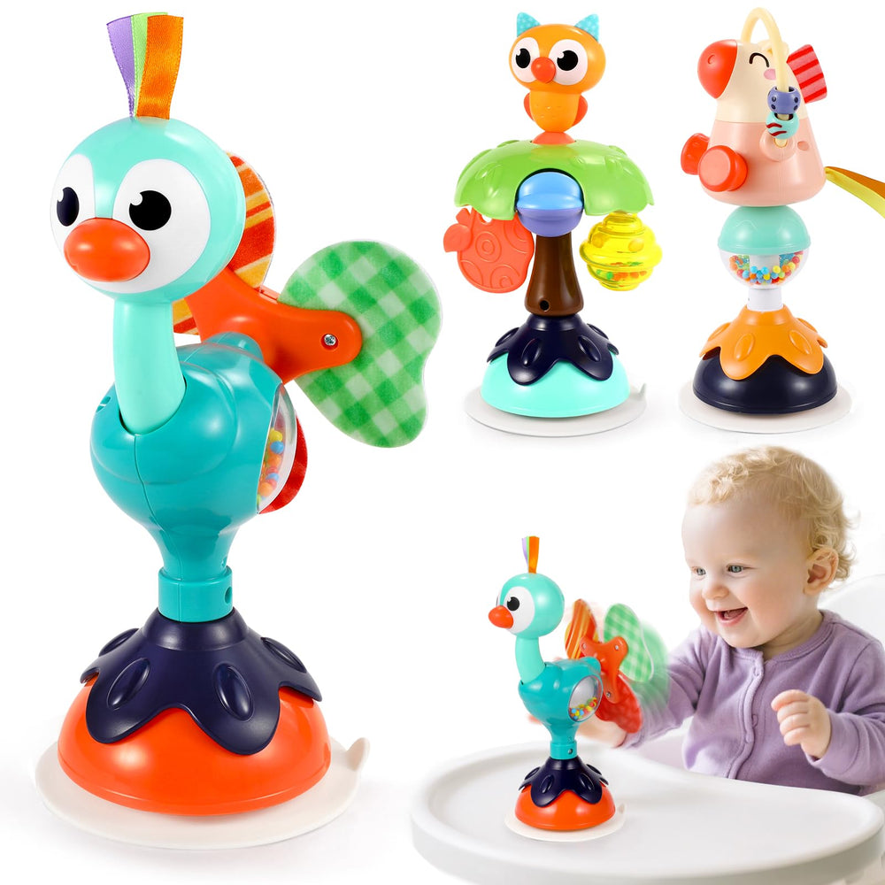 WITALENT horse suction rattle on high chair supports attention and coordination.