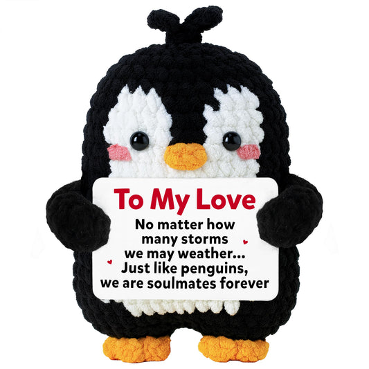 WITTSPOT crochet penguin plush, romantic gift for anniversaries and Valentineβs Day