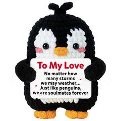 WITTSPOT crochet penguin plush, romantic gift for anniversaries and Valentine’s Day
