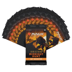 Wizards of the Coast Innistrad Midnight Hunt booster pack inside layout reveals card distribution and pull variety.