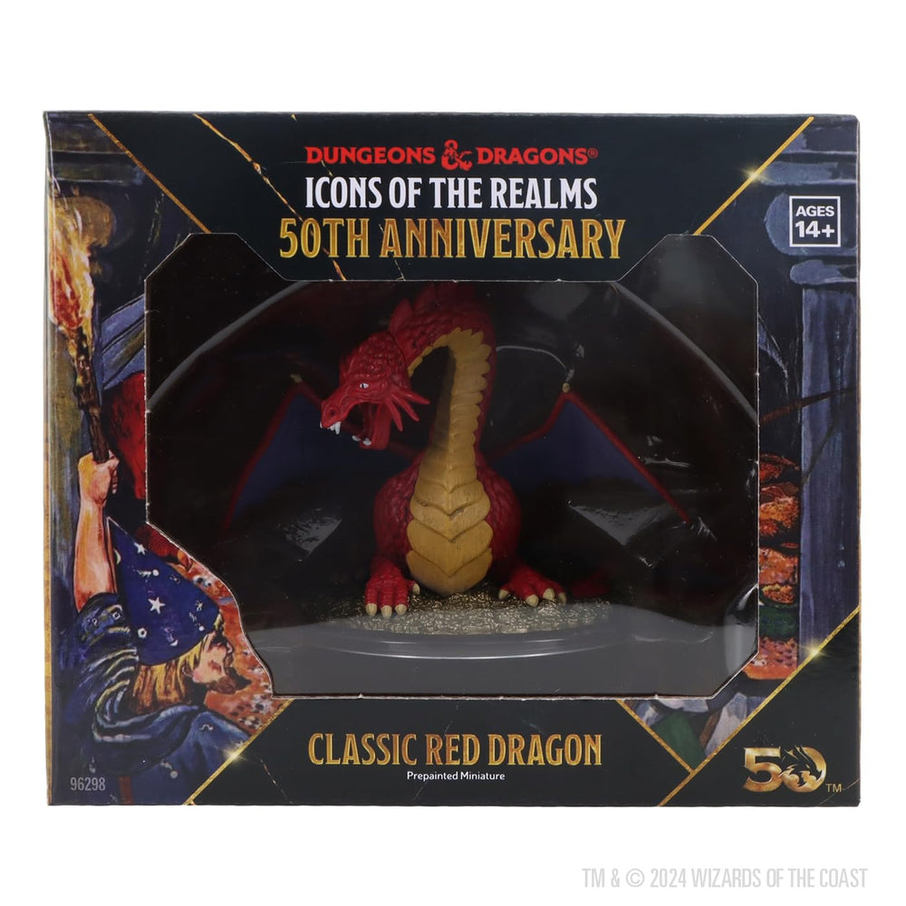 WizKids red dragon pre-painted miniature with detailed sculpting for dramatic dungeon encounters