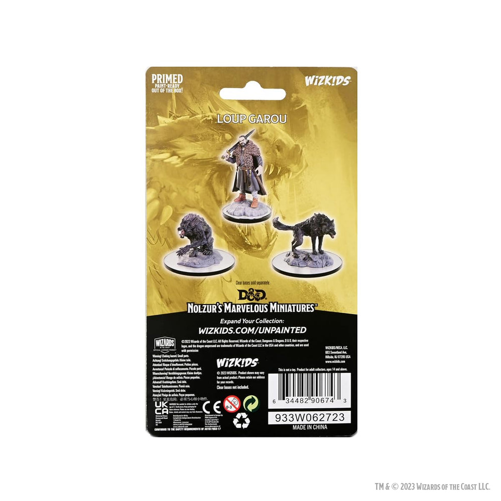 WizKids Nolzur's Loup Garou miniature primed for quick base coating and shading.