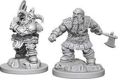 Close-up of the Nolzurs dwarf barbarian showing fine sculpting details for painting.