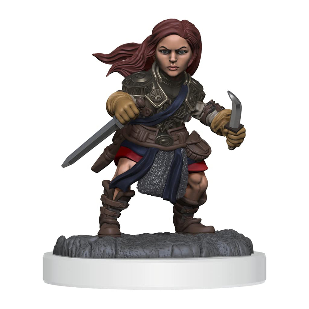WizKids Nolzur's Halfling Rogue Female figure, ideal for painting and RPG play.