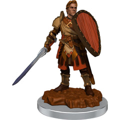 WizKids Nolzur's Human Fighter heroic tabletop pose enhances battle display.