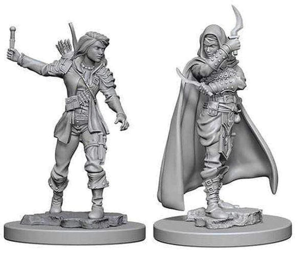 WizKids Nolzur's Human Rogue Male unpainted miniature, ready for basing and immersive roleplay battles.