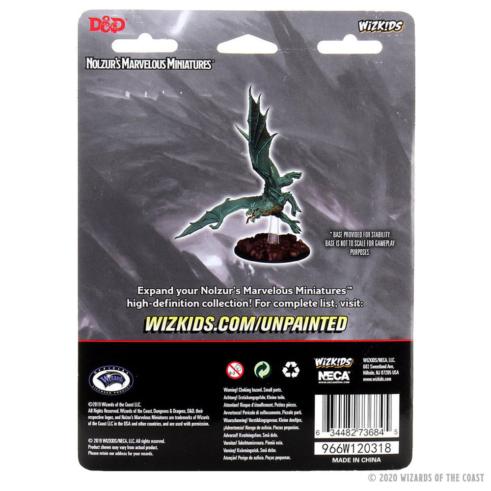 WizKids Nolzur's Young Green Dragon miniature, primed and ready to paint.