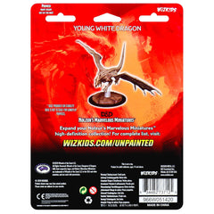 WizKids Nolzur's Young White Dragon pose showing dynamic action for inspiration.