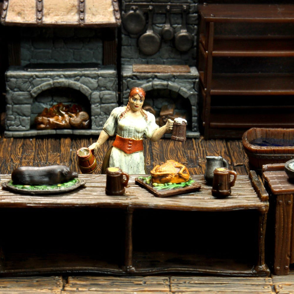 WizKids Warlock Tiles bar-scene elements create dynamic obstacle opportunities for encounters.