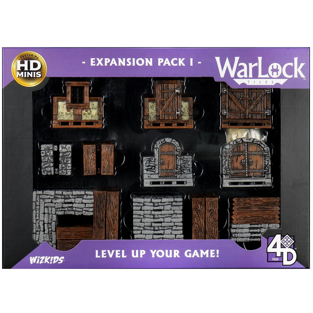 WizKids Warlock Tiles Expansion I wood design offers versatile terrain for tabletop battles.