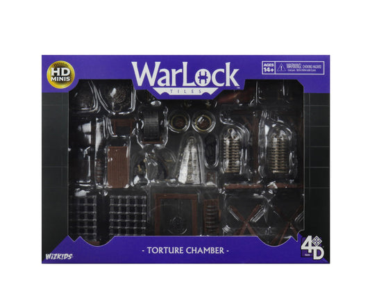 WizKids Warlock Tiles Torture Chamber scene with detailed devices for immersive dungeon play