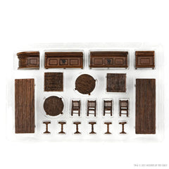 WizKids Yawning Portal Inn round tables create social focal points