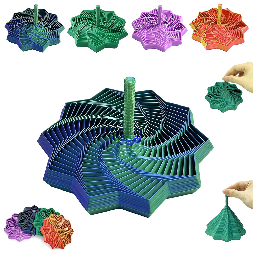 WJOVK 3D-printed expanded sensory fidget star with central handle.
