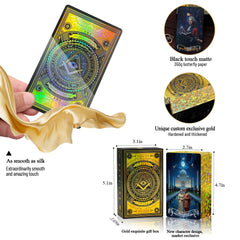 WJPC Gold Foil Edge Tarot Cards back pattern with starry sky for focused interpretation.