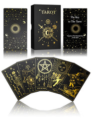 WJPC gold foil tarot cards front patterns for luxurious readings