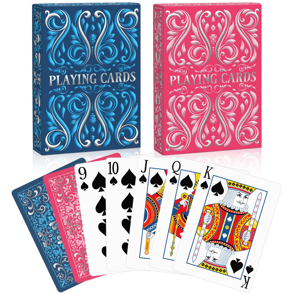 Wkchxd playing cards 2-pack with hot foil box for elegant parties.