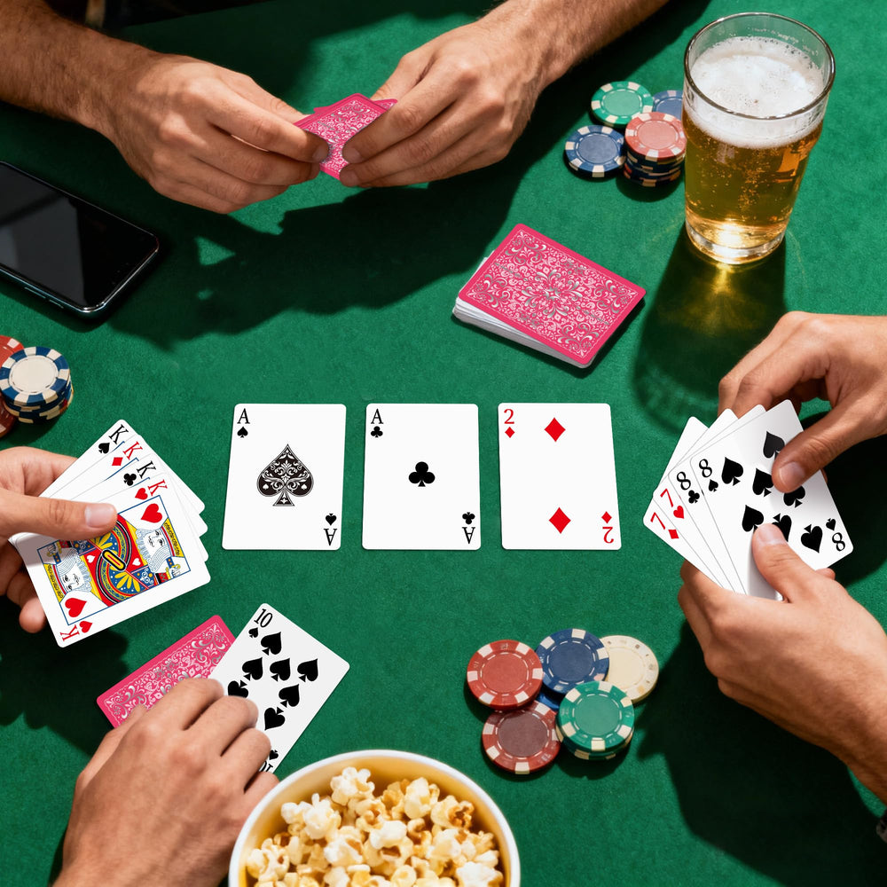 Wkchxd 52-card deck with jokers supports classic games and multiplayer play.