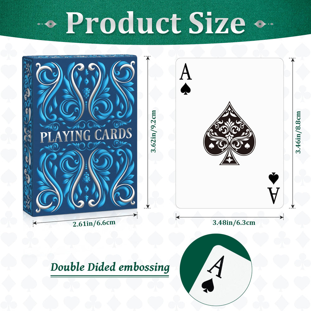 Wkchxd double-sided embossed cards for smoother shuffling and secure grip.