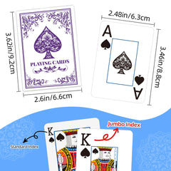 Wkchxd playing cards green-purple large-print design for easy reading during games.