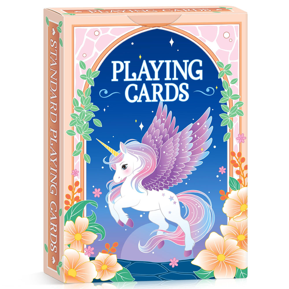 Wkchxd unicorn playing cards deck cover showcases whimsical art for lively family game nights.
