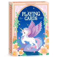 Wkchxd unicorn playing cards deck cover showcases whimsical art for lively family game nights.