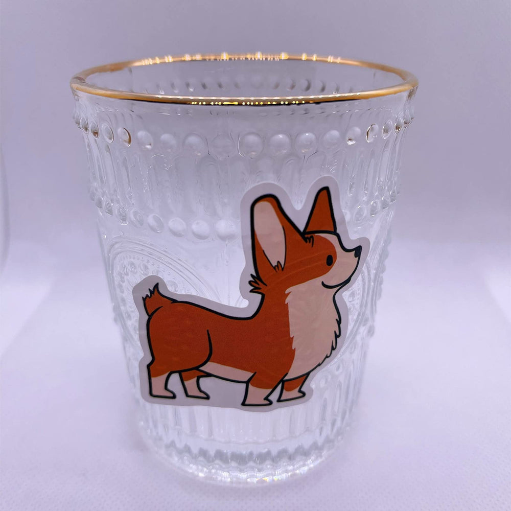 WLJIAO Welsh Corgi 50-piece sticker set displayed for backpacks and cases
