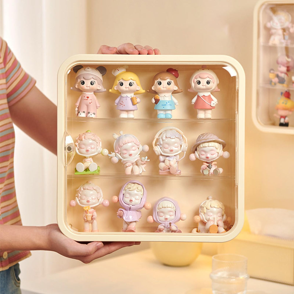 WMM adhesive-foot tilt-proof cream case for stable display