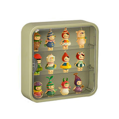 WMM clear display case for figures, front view, enhances visibility while shielding from dust.