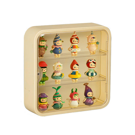 WMM clear display case for figures mounted on wall with dust protection