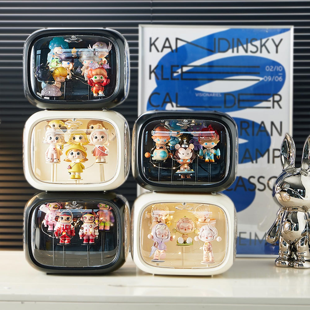 WMM compact 9.5x6x7.5 inch case fits on shelves.