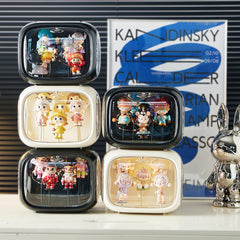 WMM compact 9.5x6x7.5 inch case fits on shelves.