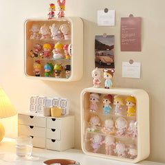 WMM wall-mounted display case featuring secure magnetic door for collectibles